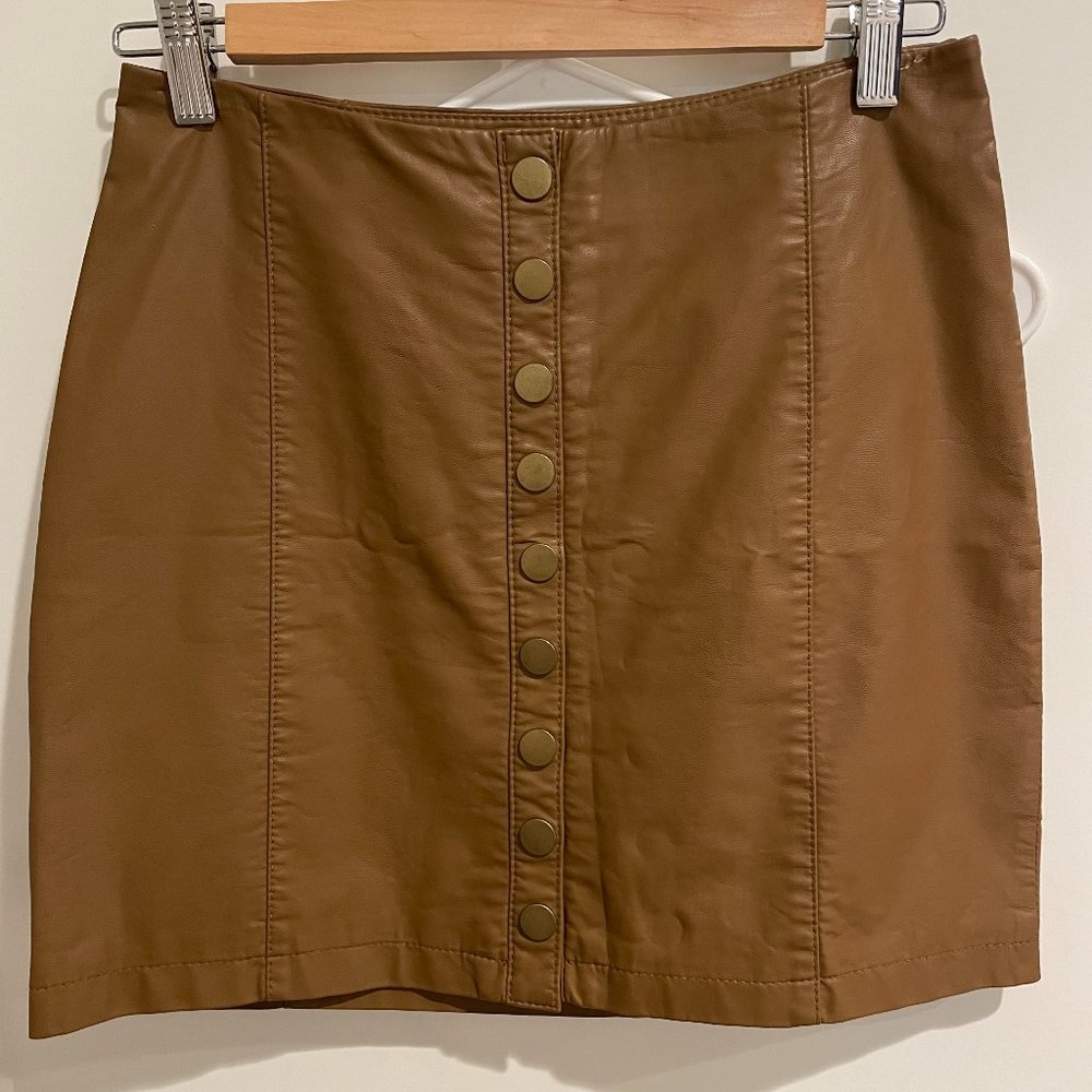Free People Vegan Leather Mini Skirt - Size 4